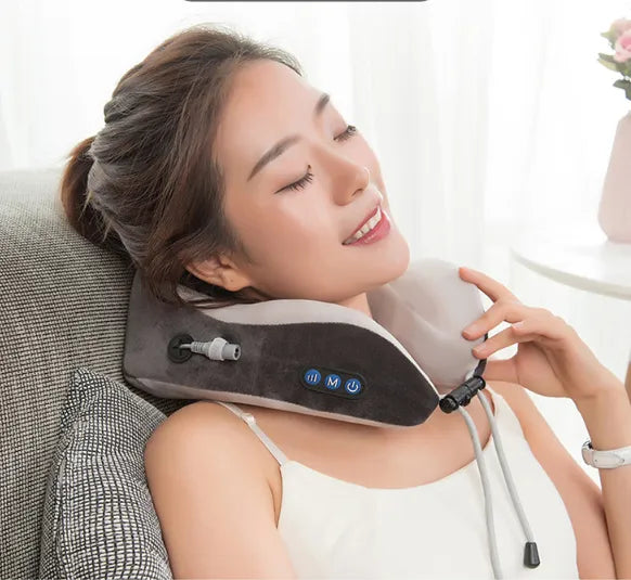 Electric Neck Massager U shaped Pillow Multifunctional Portable Shoulder Cervical Massager Outdoor Home Car Massage