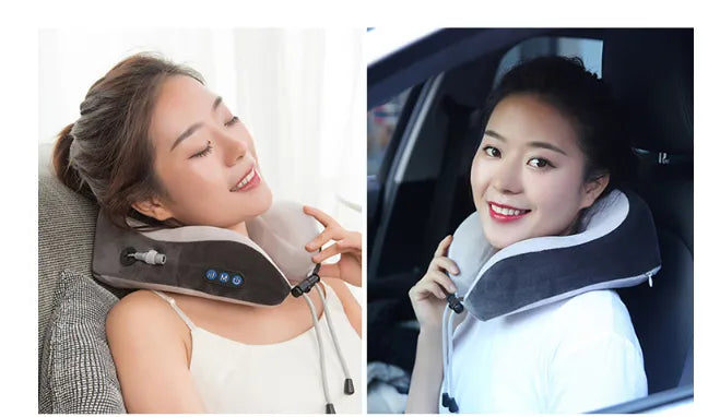 Electric Neck Massager U shaped Pillow Multifunctional Portable Shoulder Cervical Massager Outdoor Home Car Massage