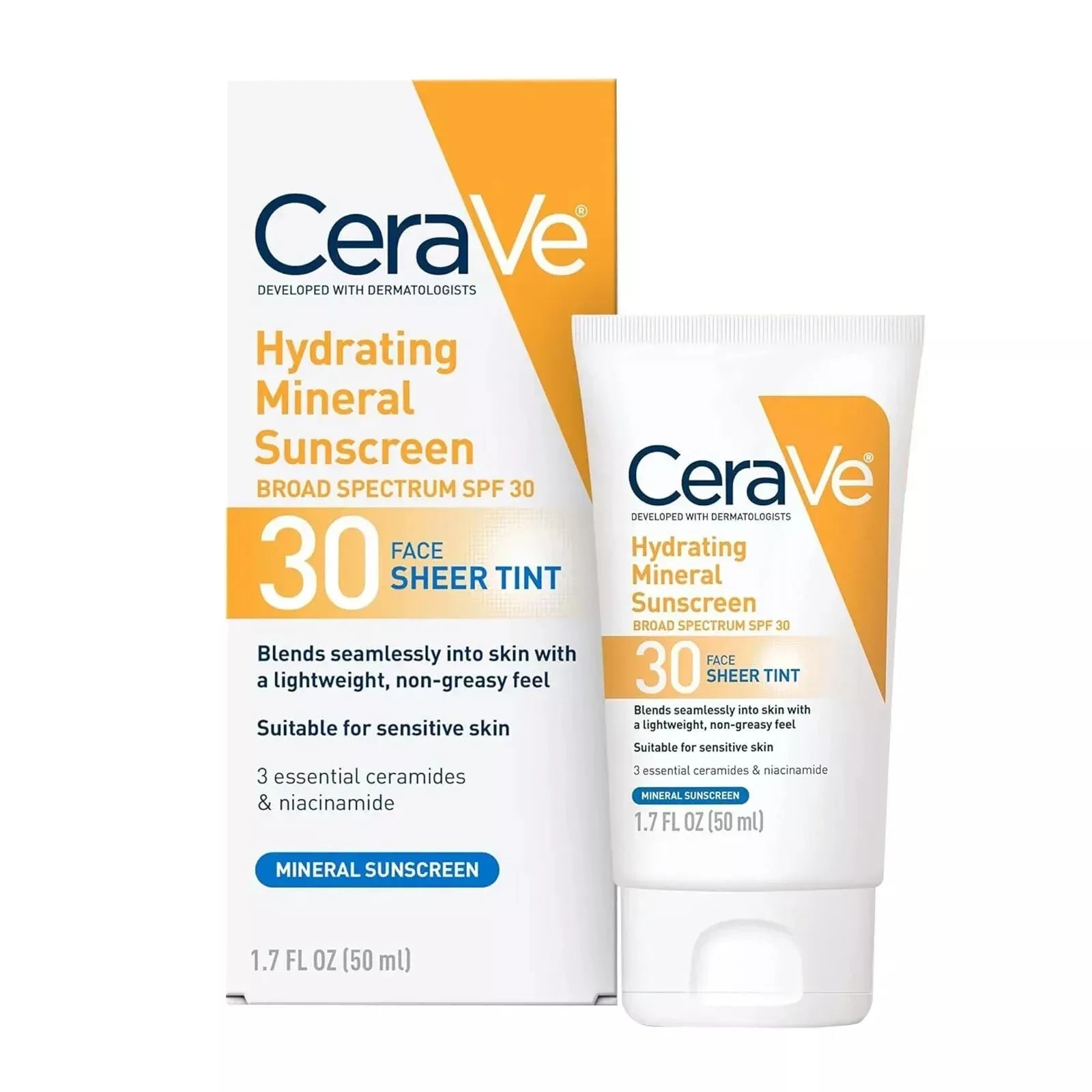 Cerave Hydrating Sunscreen Face Sheer with Tint - SPF 30 - 1.7 oz