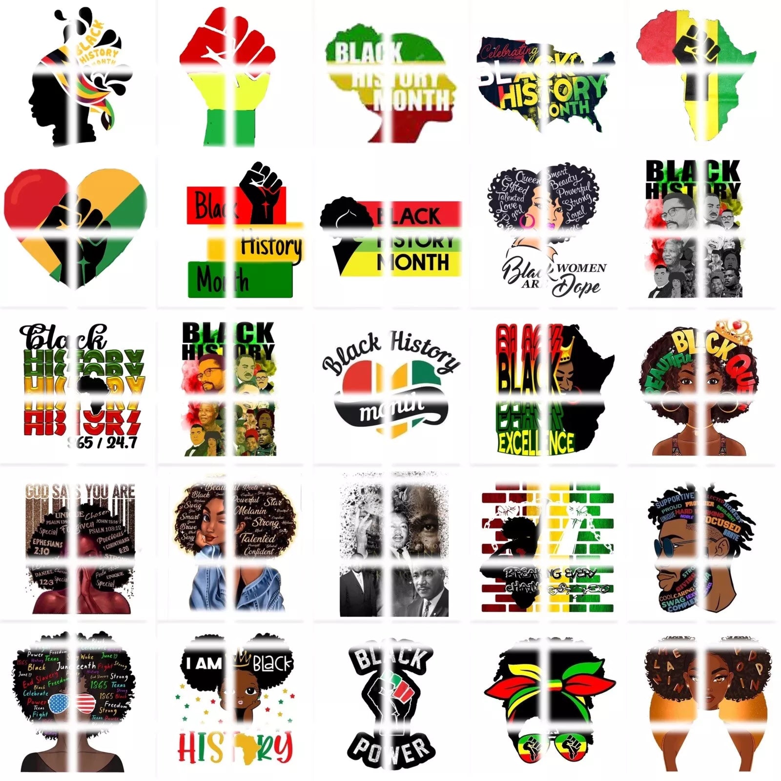 Black History Month Waterslide Nail Art Decals Set Of 50 Instructions & Bonus