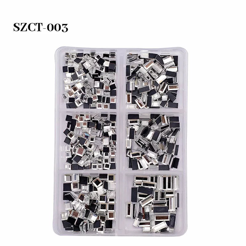 Mixed Glass Nail Art Rhinestones Flatback AB Crystal 3D Gem Diamond Manicure ↕