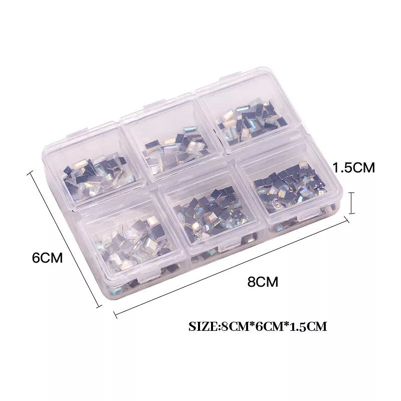 Mixed Glass Nail Art Rhinestones Flatback AB Crystal 3D Gem Diamond Manicure ↕