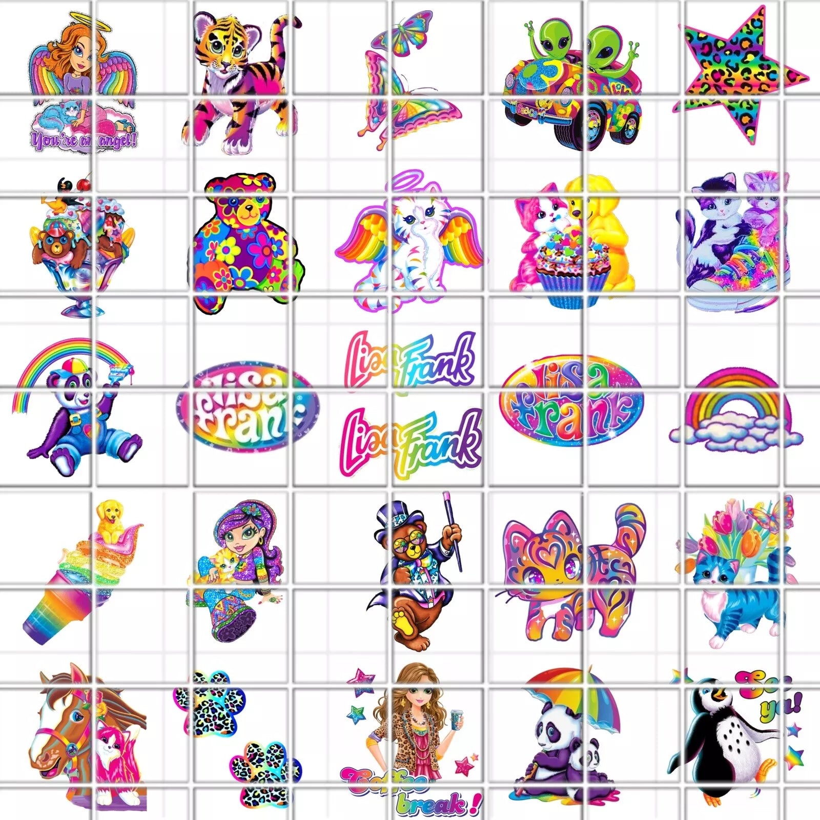 Lisa Frank Waterslide Nail Art Decals Set Of 50 Instructions & Bonus