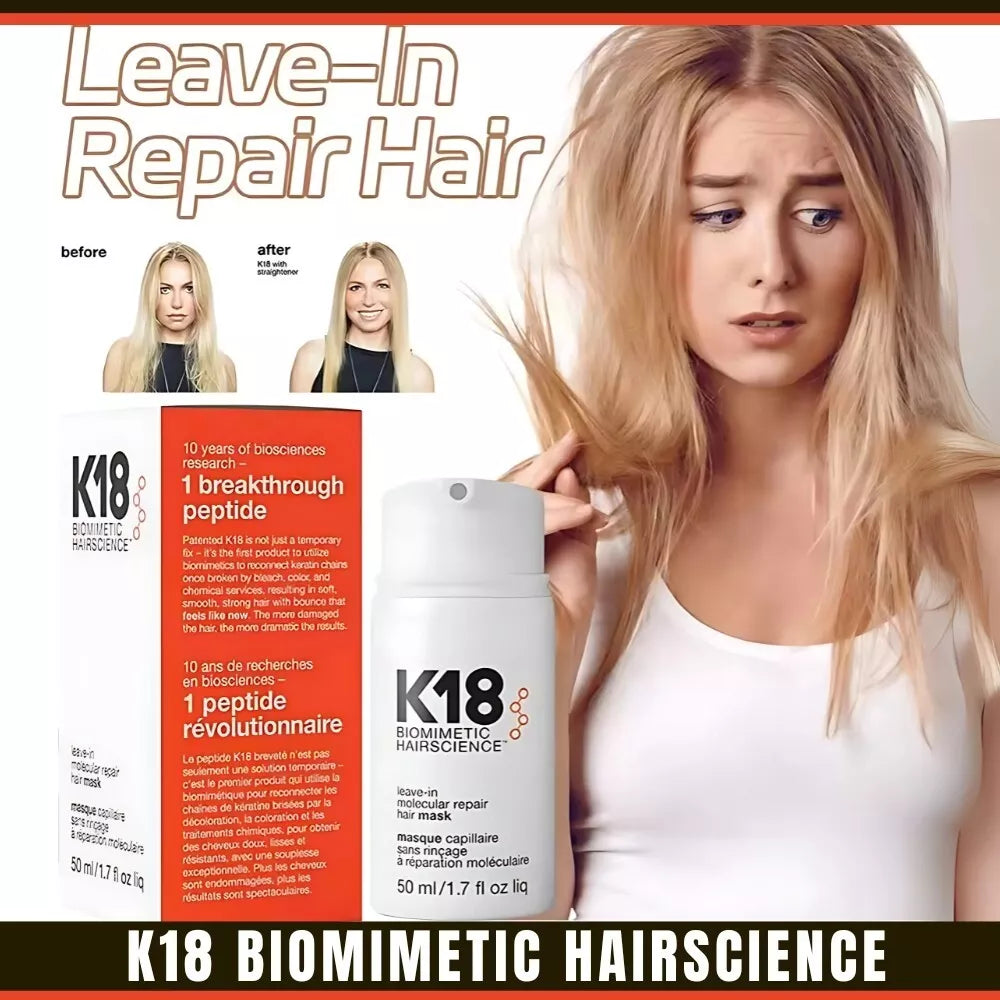 K18 Hair Mask Leave In Molecular Repair Biomimetic Hairscience 50ml 1.7oz