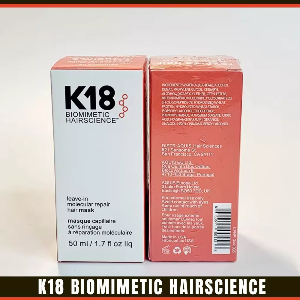 K18 Hair Mask Leave In Molecular Repair Biomimetic Hairscience 50ml 1.7oz