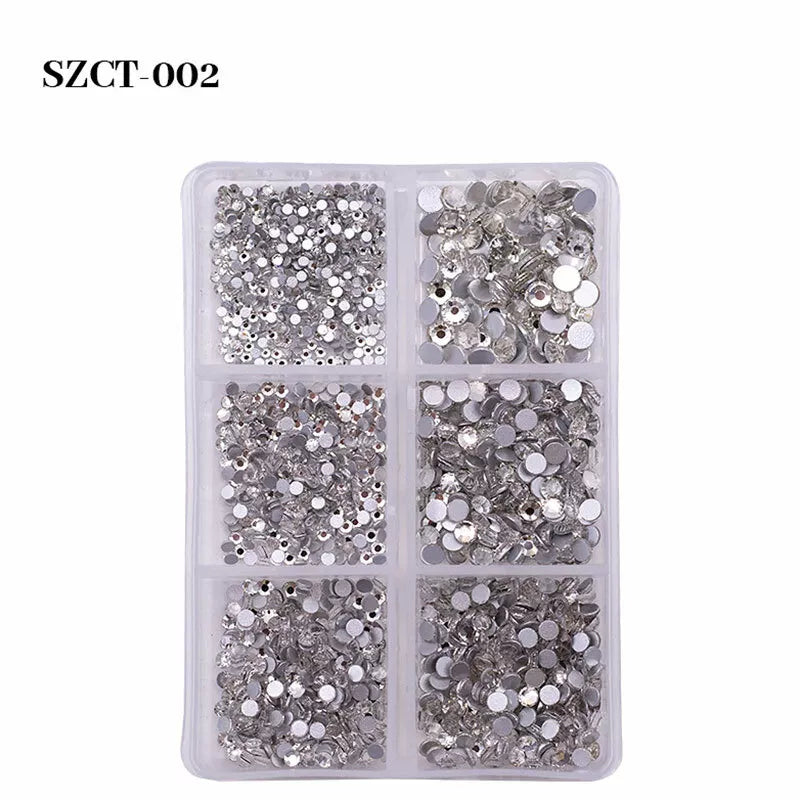 Mixed Glass Nail Art Rhinestones Flatback AB Crystal 3D Gem Diamond Manicure ↕