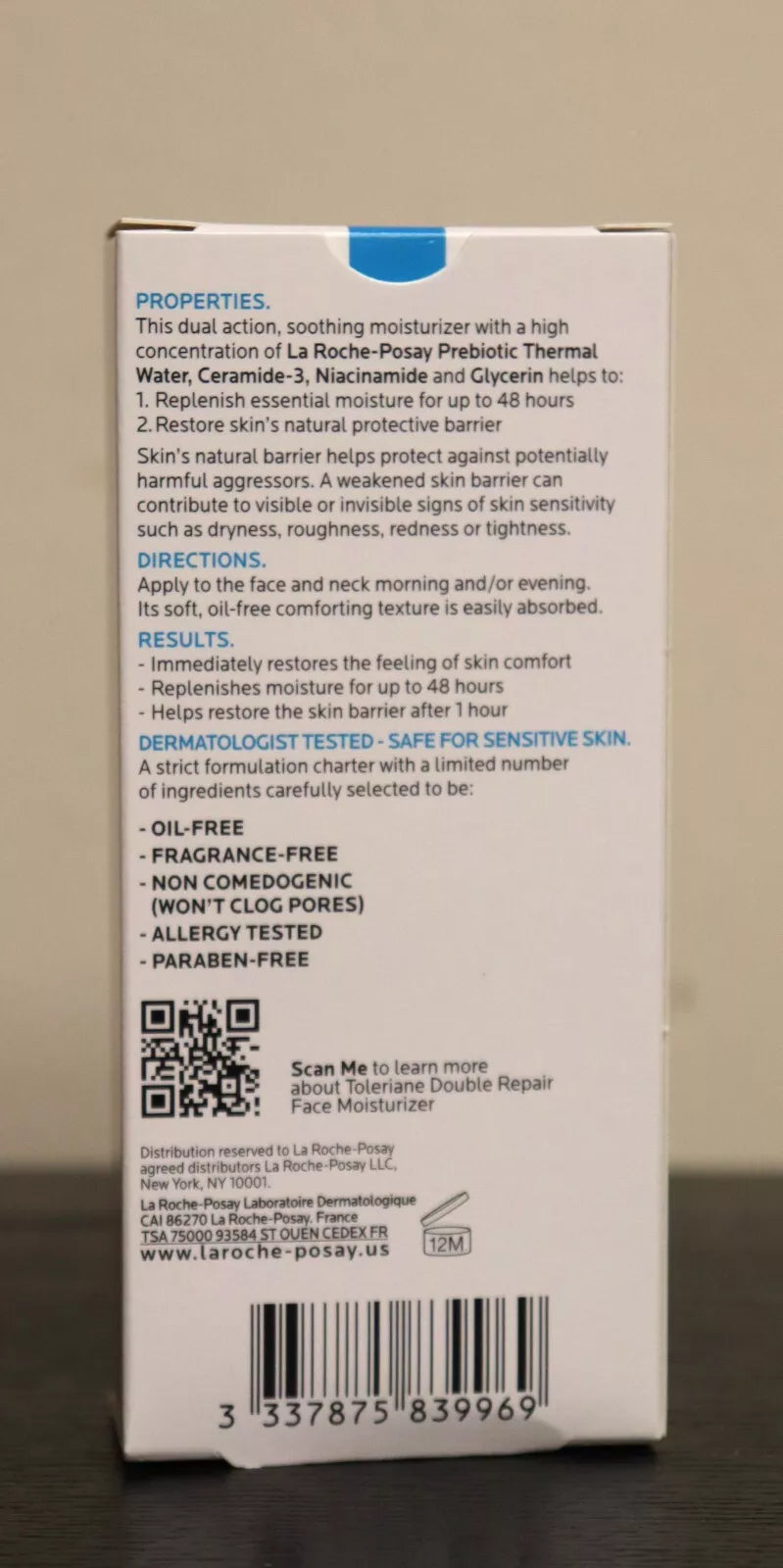NEW La Roche-Posay Toleriane Double Repair Face Moisturizer 1.35 Oz Exp 09/2026+