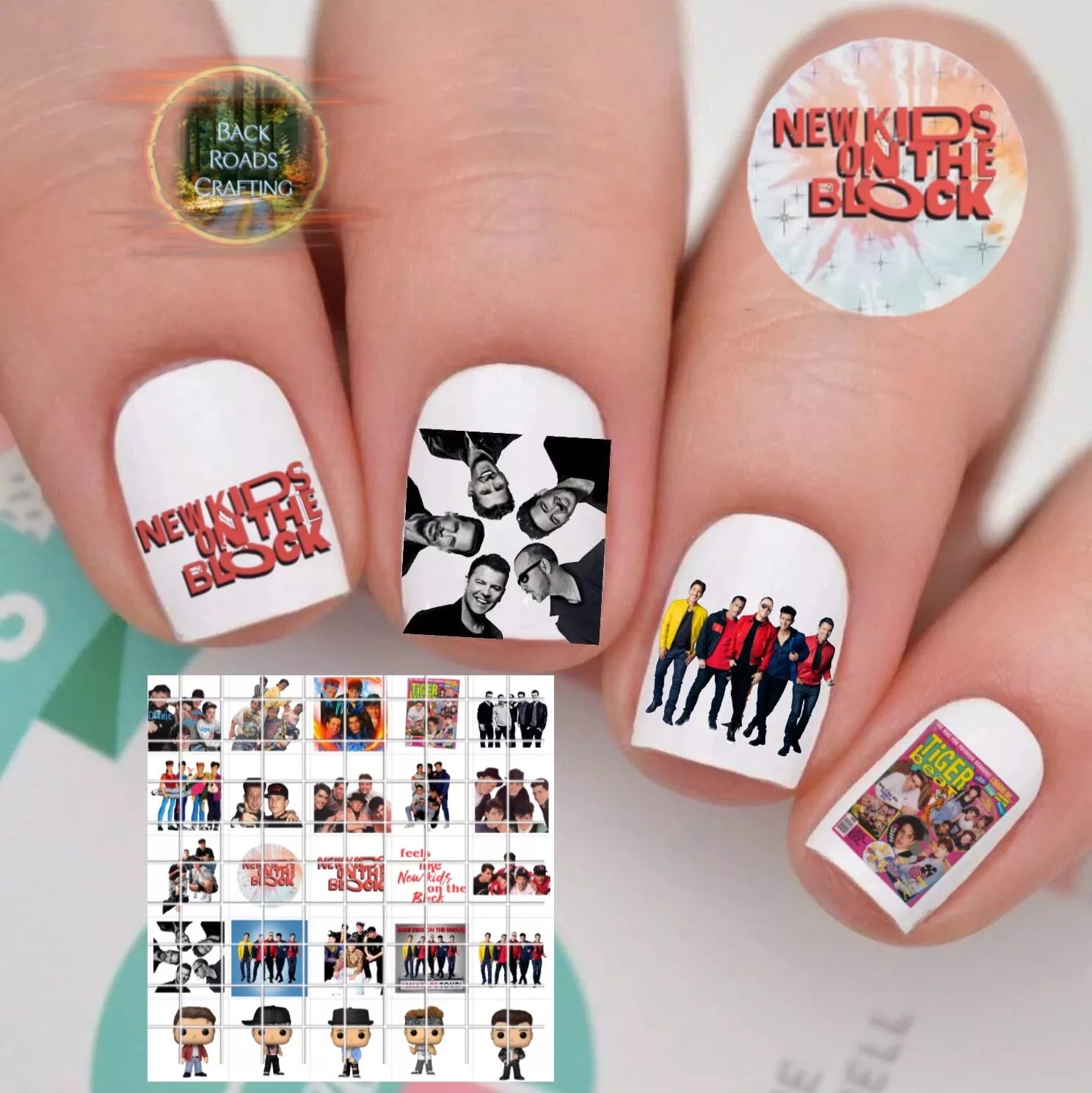 New Kids On Block Waterslide Nail Art Decals Set Of 50 & Instructions and bonus
