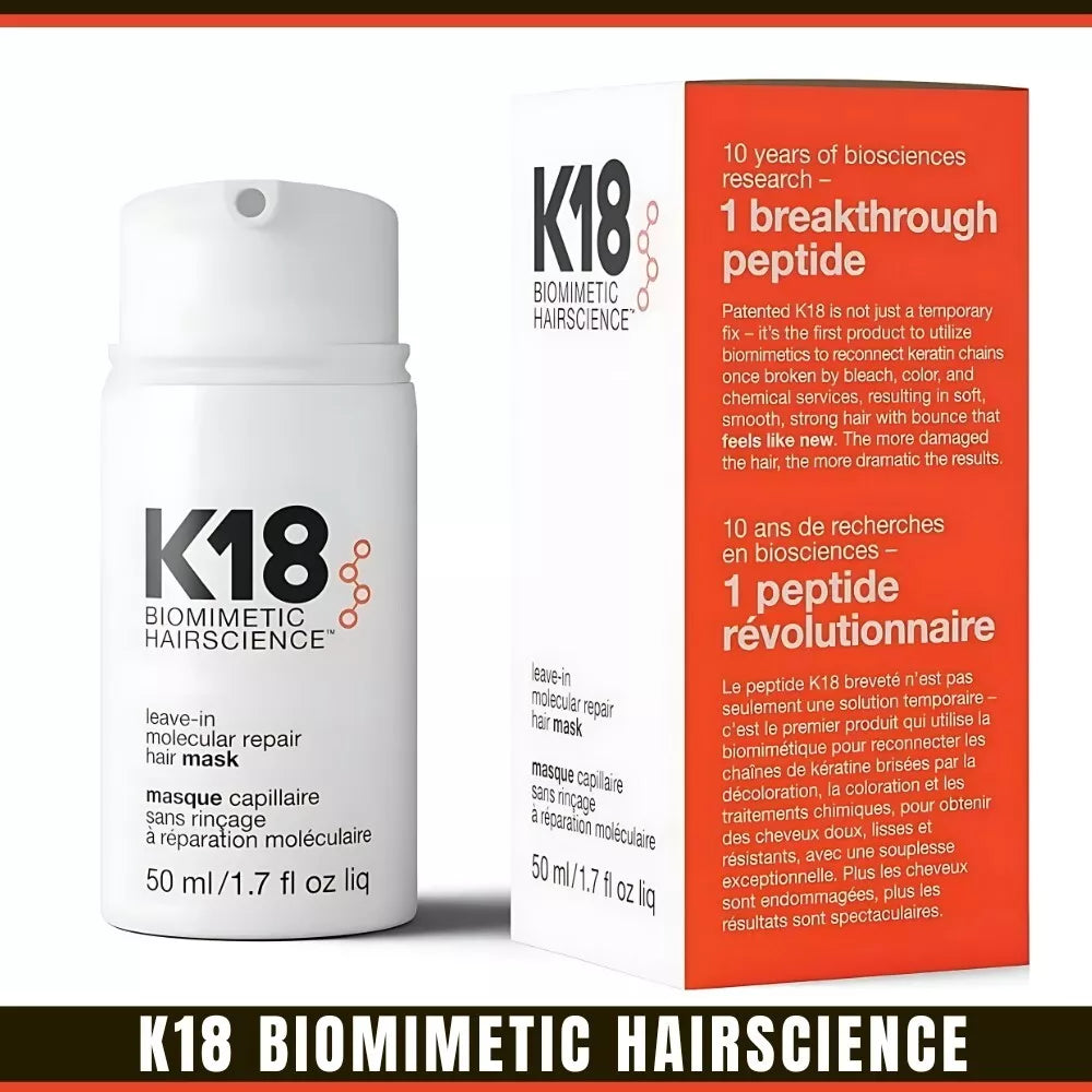 K18 Hair Mask Leave In Molecular Repair Biomimetic Hairscience 50ml 1.7oz