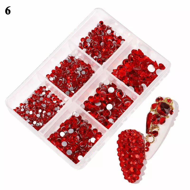 12Box/Set AB Crystal Rhinestone Diamond Gems 3D Glitter Nail Art Decoration DIY✔