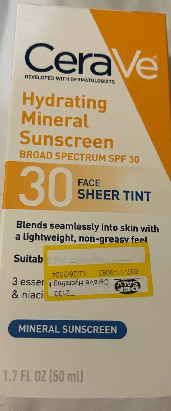 Cerave Hydrating Sunscreen Face Sheer with Tint - SPF 30