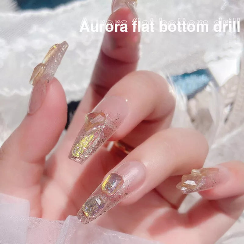 Glitter Nail Art Rhinestones Flatback Crystals Gems 3D Diamond Nails Decoration